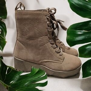 Womens Brown Combat Boots
